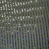 Polyester Spandex Stripe Sequin Fabric Blue Illusion 50"