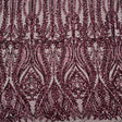 Anault Damask Stretch Sequins Nylon Spandex Mesh Fabric - Damask Sequins, 60" Width, 4-Way Stretch (1 Yard)