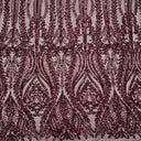 Stretch Sequins Fabric Damask Pattern