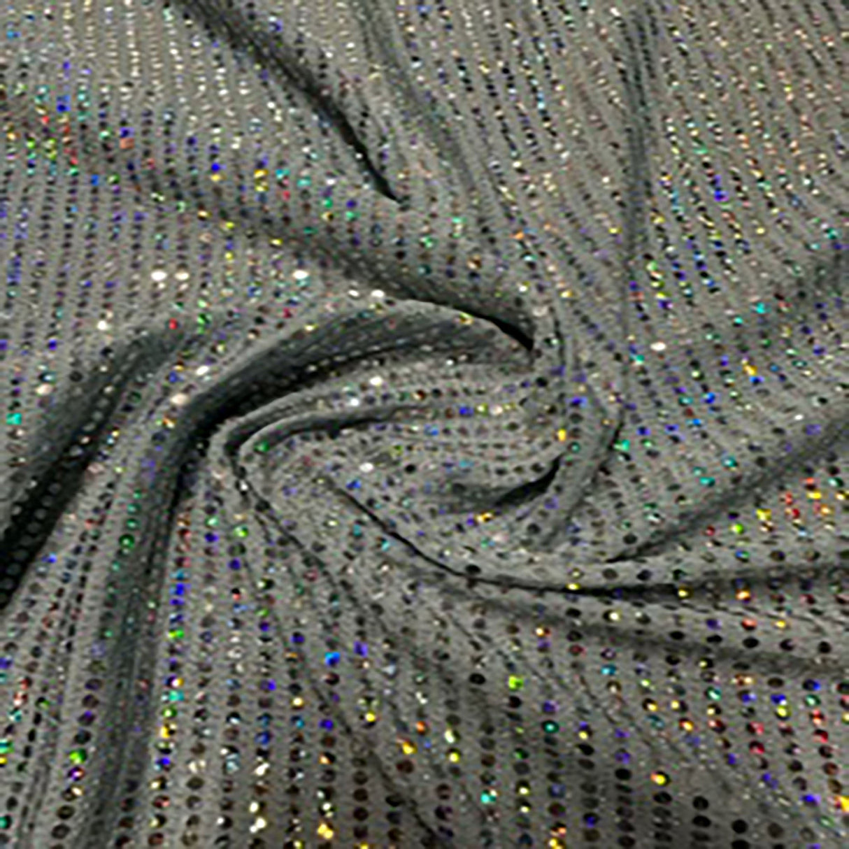 Polyester Spandex Stripe Sequin Fabric Blue Illusion 50"