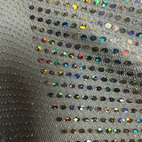 Polyester Spandex Stripe Sequin Fabric Blue Illusion 50"