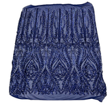 Anault Damask Stretch Sequins Nylon Spandex Mesh Fabric - Damask Sequins, 60" Width, 4-Way Stretch (1 Yard)