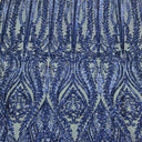 Stretch Sequins Fabric Damask Pattern