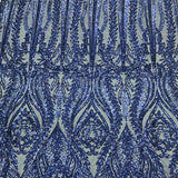 Anault Damask Stretch Sequins Nylon Spandex Mesh Fabric - Damask Sequins, 60" Width, 4-Way Stretch (1 Yard)