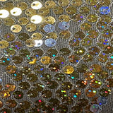 Polyester Flipper Sequin Mesh Fabric Gold Silver 50"