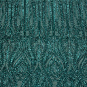 Anault Damask Stretch Sequins Nylon Spandex Mesh Fabric - Damask Sequins, 60" Width, 4-Way Stretch (1 Yard)