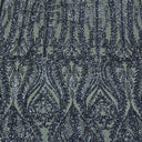 Stretch Sequins Fabric Damask Pattern