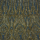 Stretch Sequins Fabric Damask Pattern