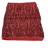 Anault Damask Stretch Sequins Nylon Spandex Mesh Fabric - Damask Sequins, 60" Width, 4-Way Stretch (1 Yard)
