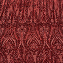 Stretch Sequins Fabric Damask Pattern