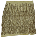 Anault Damask Stretch Sequins Nylon Spandex Mesh Fabric - Damask Sequins, 60" Width, 4-Way Stretch (1 Yard)
