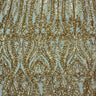 Anault Damask Stretch Sequins Nylon Spandex Mesh Fabric - Damask Sequins, 60" Width, 4-Way Stretch (1 Yard)