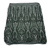 Anault Damask Stretch Sequins Nylon Spandex Mesh Fabric - Damask Sequins, 60" Width, 4-Way Stretch (1 Yard)
