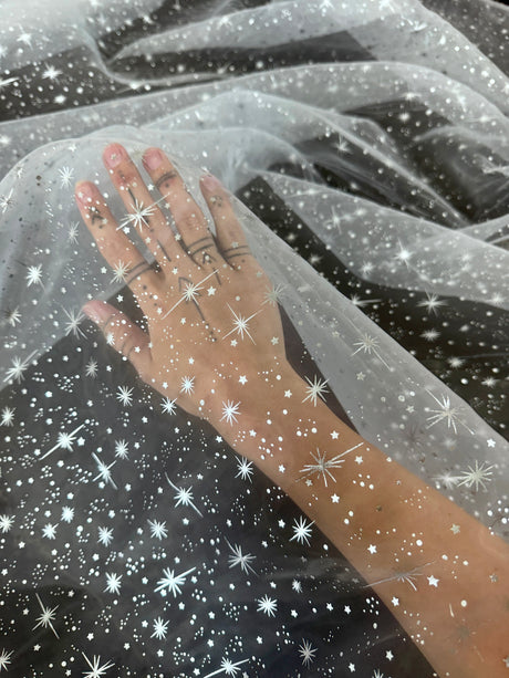 Silver Star Organza