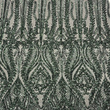 Anault Damask Stretch Sequins Nylon Spandex Mesh Fabric - Damask Sequins, 60" Width, 4-Way Stretch (1 Yard)