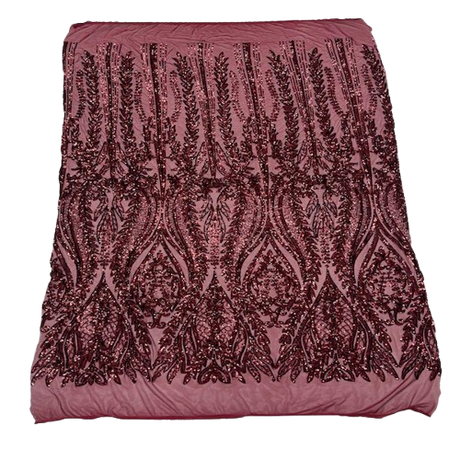 Anault Damask Stretch Sequins Nylon Spandex Mesh Fabric - Damask Sequins, 60" Width, 4-Way Stretch (1 Yard)