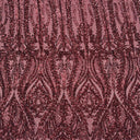 Anault Damask Stretch Sequins Nylon Spandex Mesh Fabric - Damask Sequins, 60" Width, 4-Way Stretch (1 Yard)