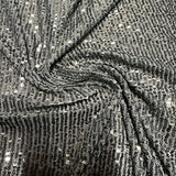 Polyester Spandex Mini Sequin Fabric 50" Champagne Stripe