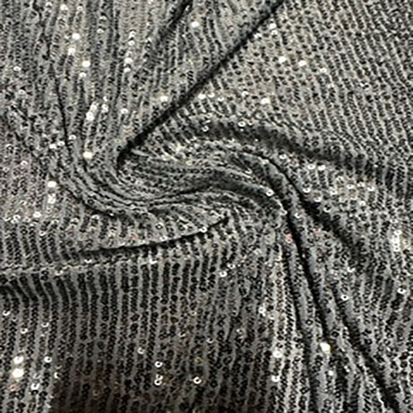 Polyester Spandex Mini Sequin Fabric 50" Champagne Stripe