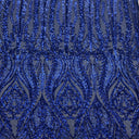 Stretch Sequins Fabric Damask Pattern