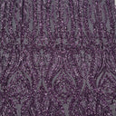 Stretch Sequins Fabric Damask Pattern