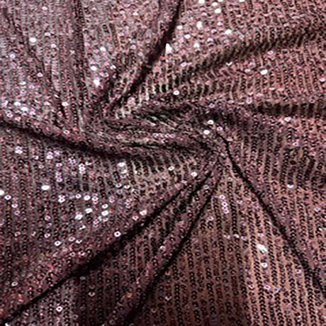 Polyester Spandex Mini Sequin Fabric 50" Champagne Stripe