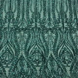Anault Damask Stretch Sequins Nylon Spandex Mesh Fabric - Damask Sequins, 60" Width, 4-Way Stretch (1 Yard)