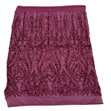 Anault Damask Stretch Sequins Nylon Spandex Mesh Fabric - Damask Sequins, 60" Width, 4-Way Stretch (1 Yard)