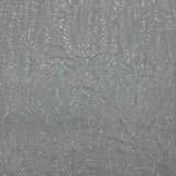 Anault Damask Stretch Sequins Nylon Spandex Mesh Fabric - Damask Sequins, 60" Width, 4-Way Stretch (1 Yard)