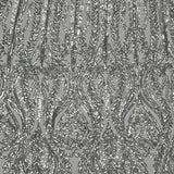 Anault Damask Stretch Sequins Nylon Spandex Mesh Fabric - Damask Sequins, 60" Width, 4-Way Stretch (1 Yard)
