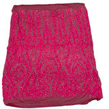 Anault Damask Stretch Sequins Nylon Spandex Mesh Fabric - Damask Sequins, 60" Width, 4-Way Stretch (1 Yard)