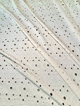 Ivory 4-Way Stretch Eyelet Knit