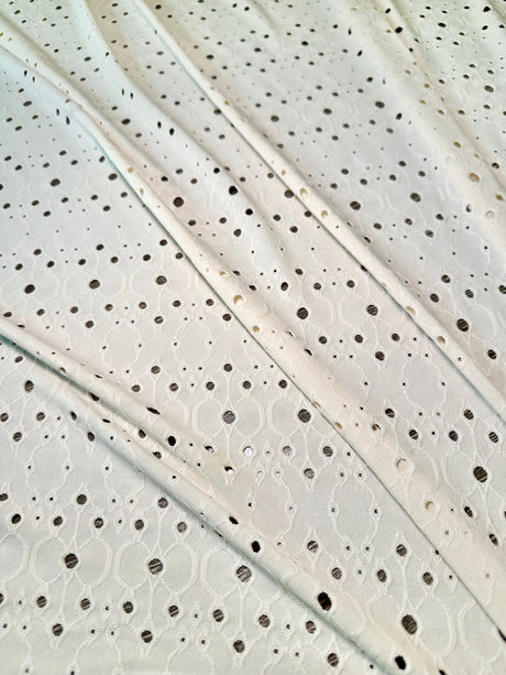 Ivory 4-Way Stretch Eyelet Knit