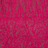 Anault Damask Stretch Sequins Nylon Spandex Mesh Fabric - Damask Sequins, 60" Width, 4-Way Stretch (1 Yard)