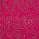 Stretch Sequins Fabric Damask Pattern
