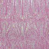 Anault Damask Stretch Sequins Nylon Spandex Mesh Fabric - Damask Sequins, 60" Width, 4-Way Stretch (1 Yard)