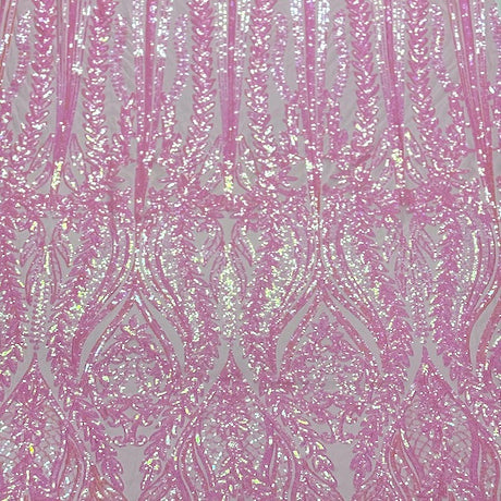 Anault Damask Stretch Sequins Nylon Spandex Mesh Fabric - Damask Sequins, 60" Width, 4-Way Stretch (1 Yard)