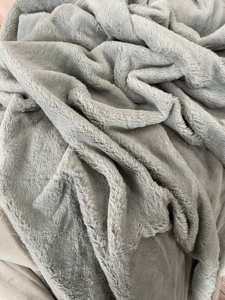 Gray Short Pile Bunny Faux Fur