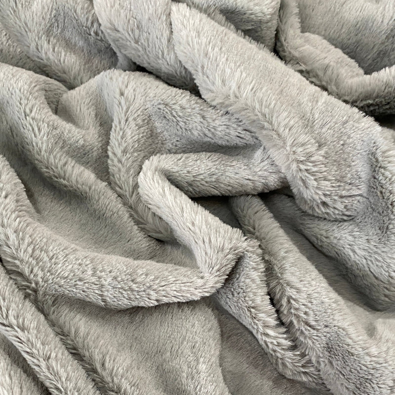 Gray Short Pile Bunny Faux Fur