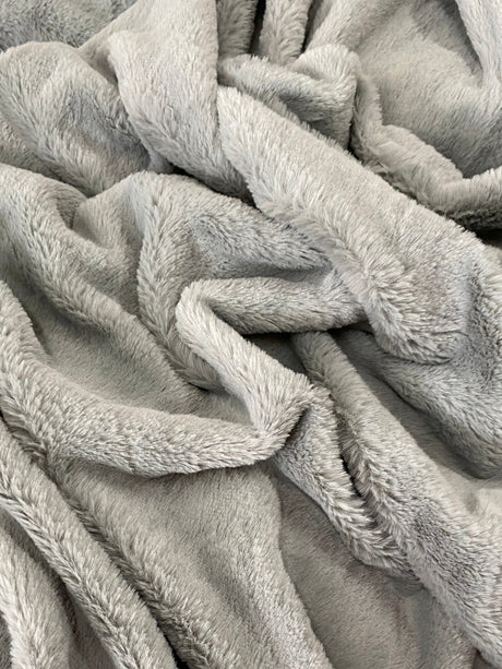 Gray Short Pile Bunny Faux Fur