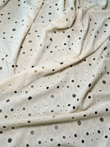 Ivory 4-Way Stretch Eyelet Knit
