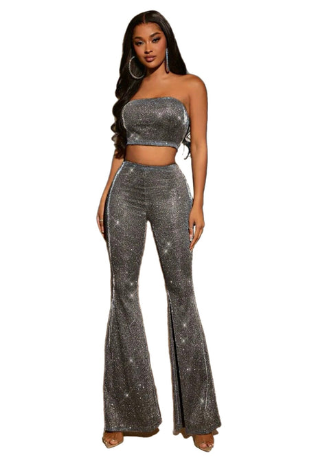 Silver Spandex Lurex Knit
