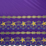Polyester Embroidered Double Border Fabric