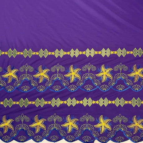 Polyester Embroidered Double Border Fabric
