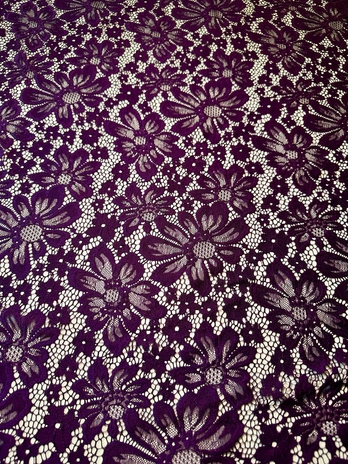 Purple Floral Chantilly Lace