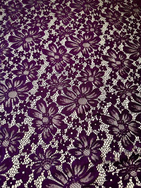 Purple Floral Chantilly Lace