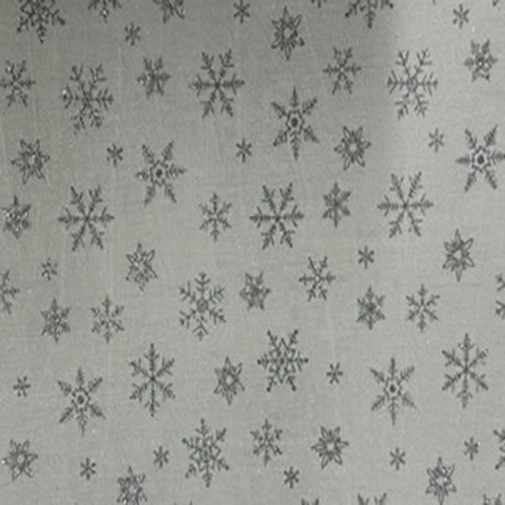 Polyester Spandex Snowflake Velvet Fabric White Silver 60"