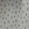 Polyester Spandex Snowflake Velvet Fabric White Silver 60"