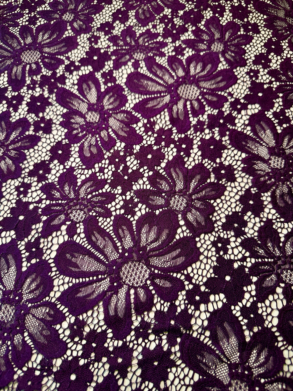 Purple Floral Chantilly Lace
