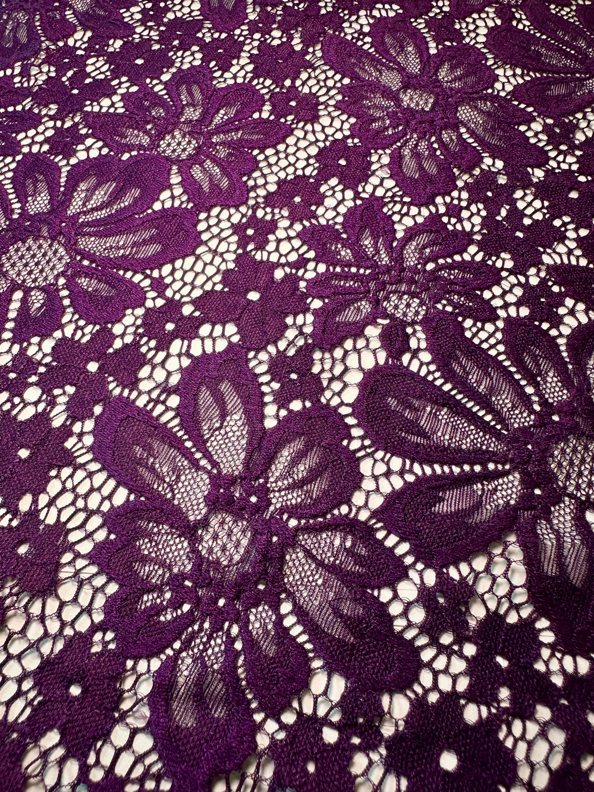 Purple Floral Chantilly Lace